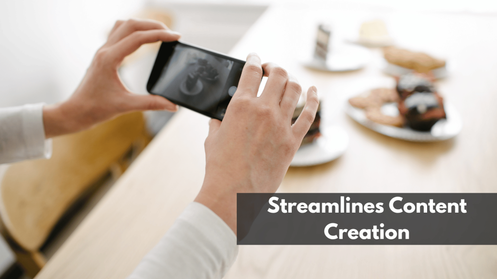 Female Vlogger Recording Food Content