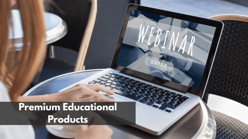 A woman entering an online webinar through her laptop