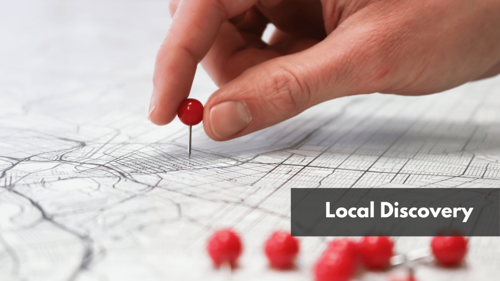 A man pinning a location in a map