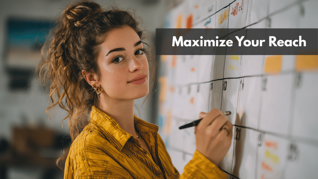 Social Media Manager Planning Content Calendar on Whiteboard