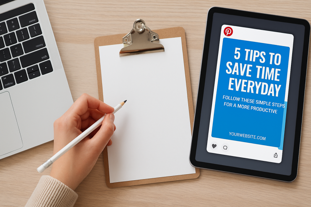 Person writing digital marketing headlines on a laptop, highlighting strategies to boost click-through rates.